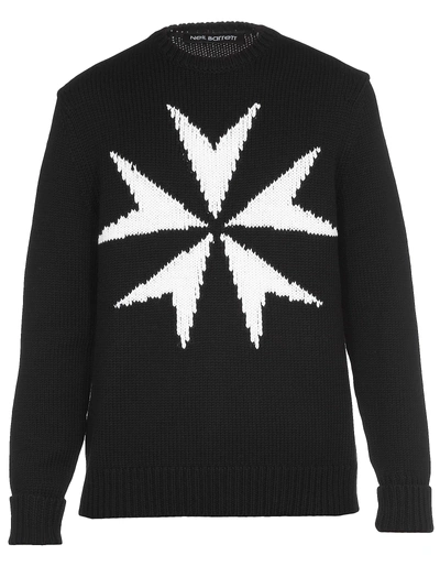 Shop Neil Barrett Wool Sweater In Black