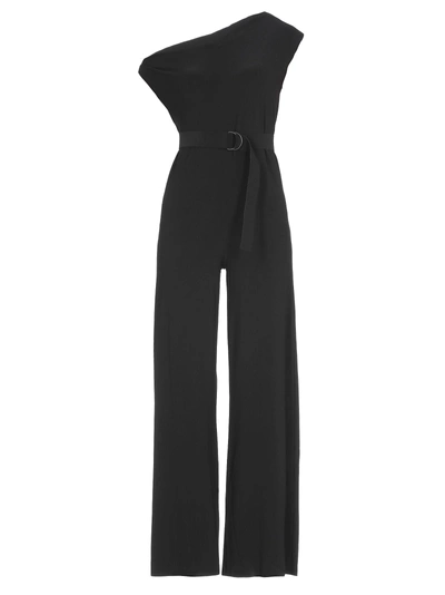 Shop Norma Kamali Tech Fabric Jumpsuit In Black