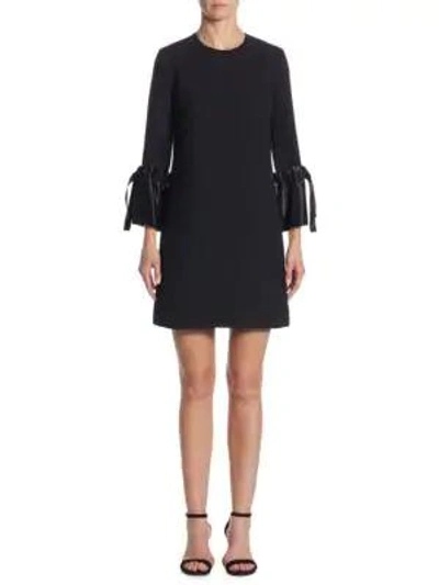 Shop Victoria Victoria Beckham Tie Cuff Shift Dress In Black