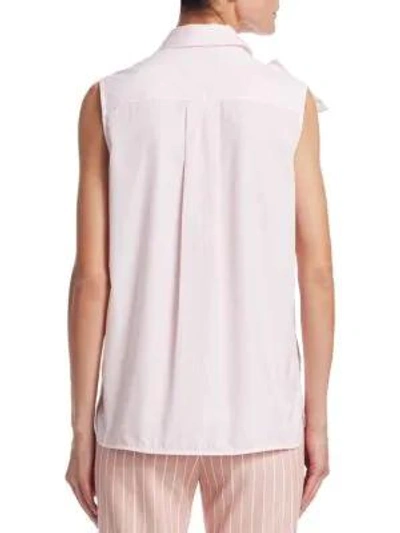 Shop Victoria Victoria Beckham Sleeveless Bow Blouse In Pale Pink
