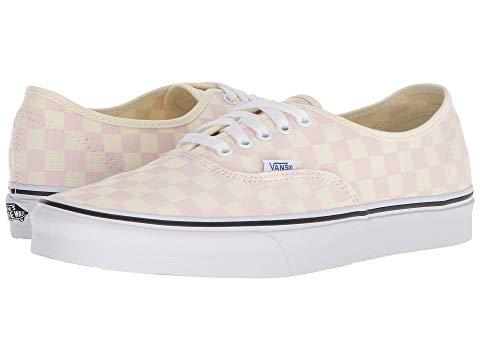 vans authentic checkerboard chalk pink