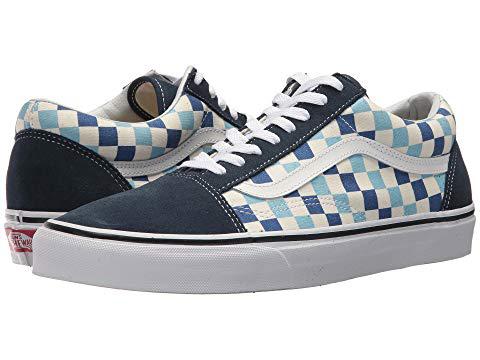 blue topaz and white checkered vans
