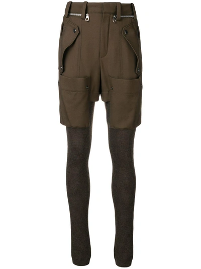 Shop Chloé High-waisted Cargo Trousers - Brown