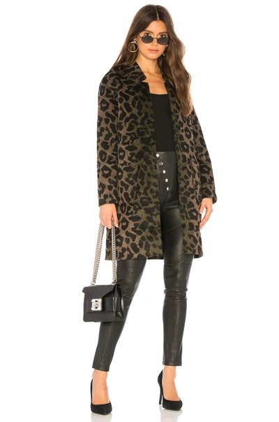 Shop On Parle De Vous Docile Coat In Khaki Leopard