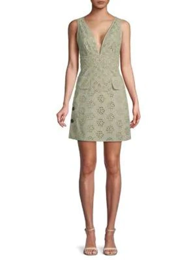 Shop Valentino Eyelet Lace A-line Dress In Poudre