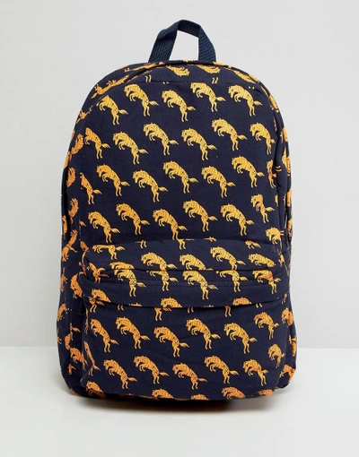 Shop Wrangler Blue & Yellow Horse Print Backpack - Red