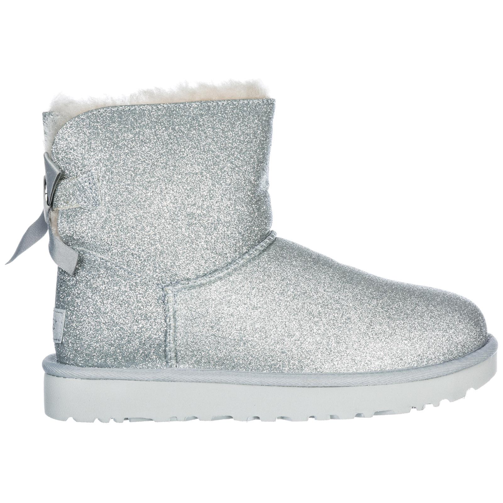 silver uggs with bows