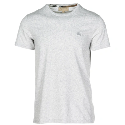 Shop Burberry Men's Short Sleeve T-shirt Crew Neckline Jumper In Grey