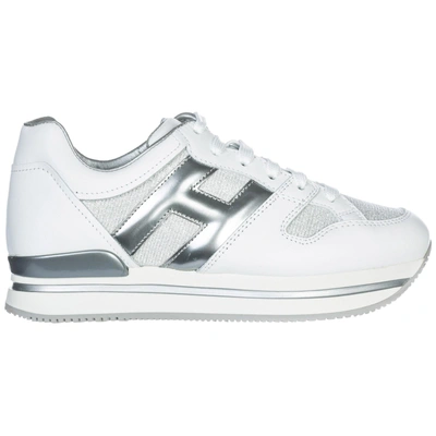 Shop Hogan Women's Shoes Leather Trainers Sneakers H222 In White