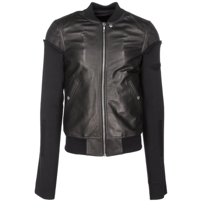 Shop Rick Owens Men's Leather Outerwear Jacket Blouson In Black