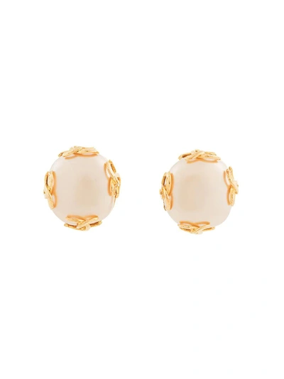 Pre-owned Chanel Vintage Cc Earrings - Gold