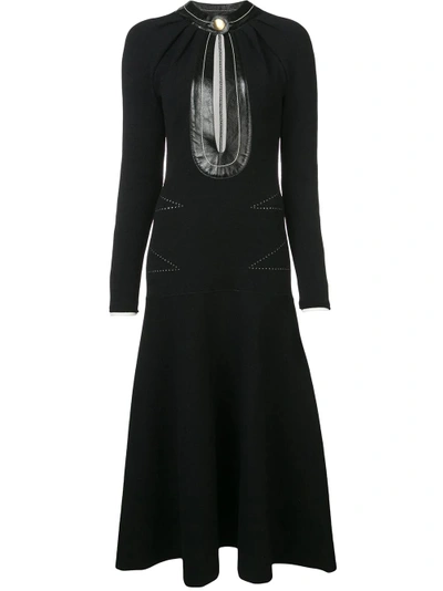 Shop Proenza Schouler Keyhole Knitted Dress In Black