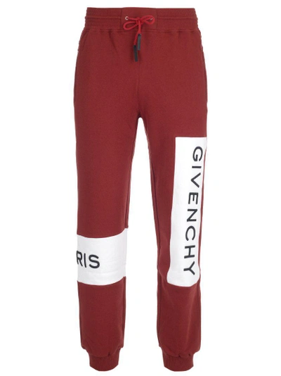 Shop Givenchy Logo Band Sweatpants In Red