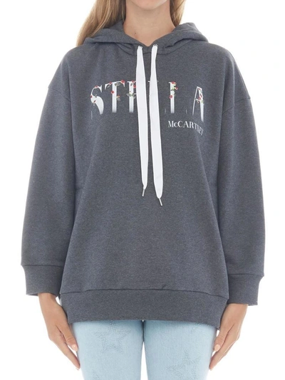 Shop Stella Mccartney Logo Hoodie In Grey