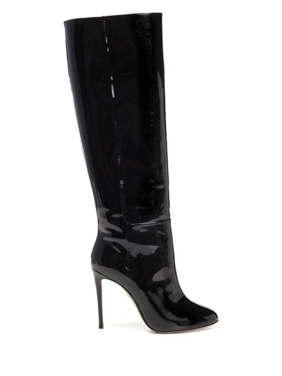 Shop Aquazzura Brera 105 Patent Boots In Black