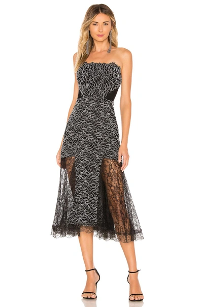 Shop Alexis Ornella Midi Dress In Corded Leaf Lace