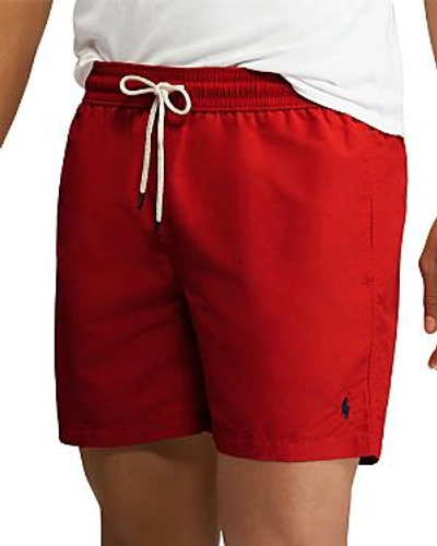 Shop Ralph Lauren 5.75-inch Traveler Swim Trunks In Red