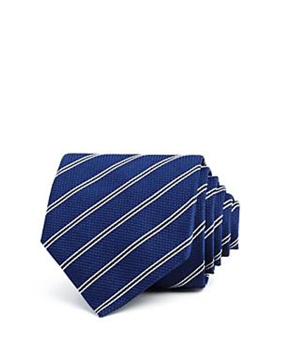 Shop Hugo Textured Stripe Skinny Tie In Navy