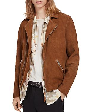 all saints tan leather jacket