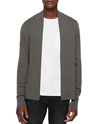 Shop Allsaints Mode Merino Wool Open Cardigan In Core Gray