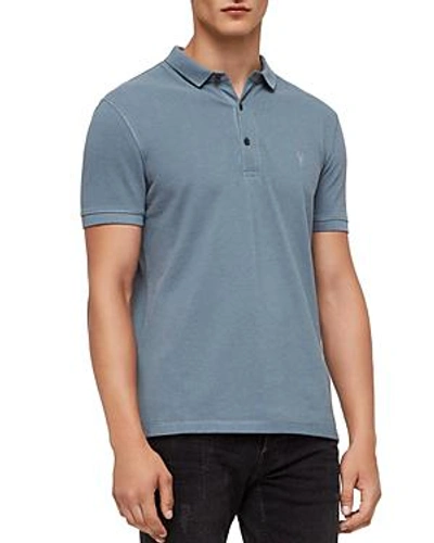 Shop Allsaints Reform Slim Fit Polo In Chambray Blue