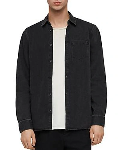 Shop Allsaints Brenner Slim Fit Button-down Shirt In Black