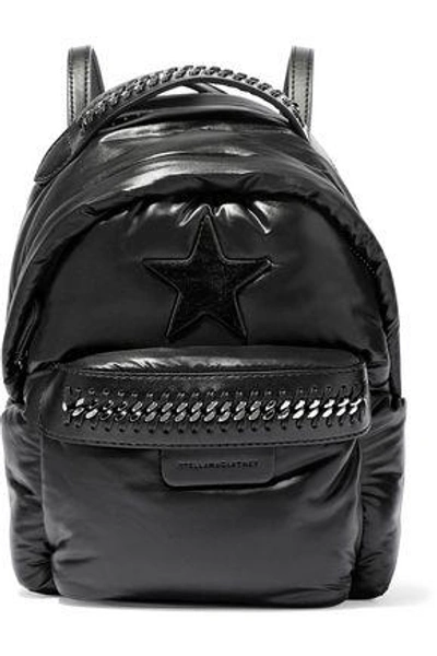 Shop Stella Mccartney Woman Falabella Mini Go Star Chain-trimmed Shell Backpack Black