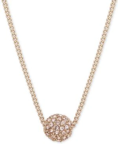 Shop Givenchy Crystal Fireball Pendant Necklace 16" + 2" Extender In Gold
