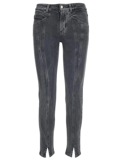 Shop Givenchy Marble Skinny Jeams In Grey