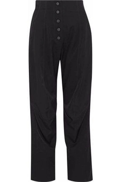 Shop Stella Mccartney Woman Wool-twill Straight-leg Pants Black