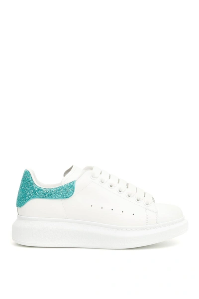 Shop Alexander Mcqueen Glitter Chunky Sole Sneakers In White