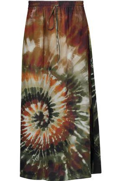 Shop Valentino Woman Printed Silk-georgette Maxi Skirt Multicolor