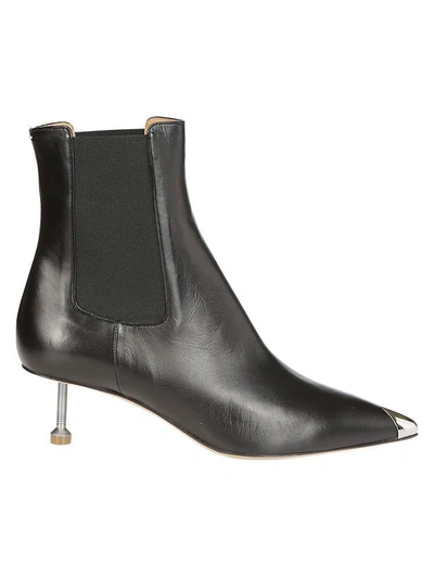 Shop Maison Margiela Screw Heel Toe Cap Ankle Boots In Black