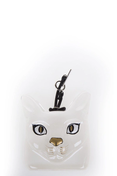 Shop Loewe Cat Face Resin Charm In White