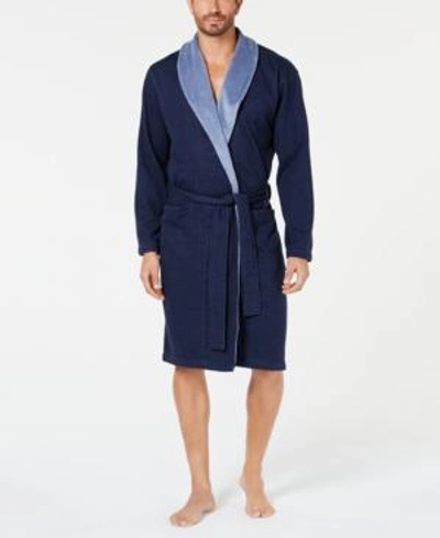 Shop Ugg Men's Robinson Fleece Robe In Navy Heather