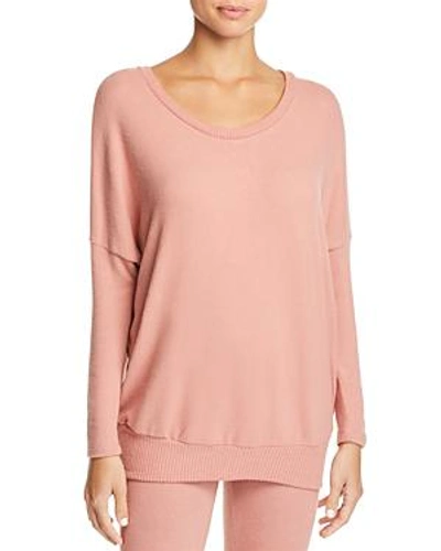 Shop Eberjey Cozy Time Slouchy Tee In Old Rose