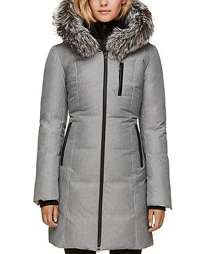 Shop Soia & Kyo Fox Fur Trim Down Coat In Ash