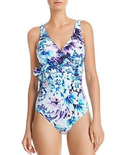 Shop Tommy Bahama Island Sculpt V-neck One Piece Swimsuit In White