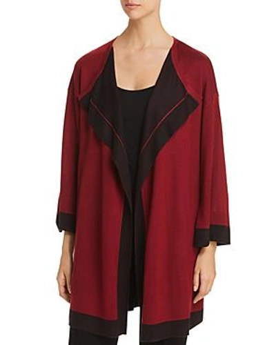 Shop Avec Color Block Duster Cardigan In Red/black