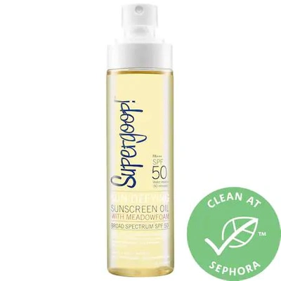 Shop Supergoop ! Sun-defying Sunscreen Body Oil Broad Spectrum Spf 50 5 oz/ 148 ml