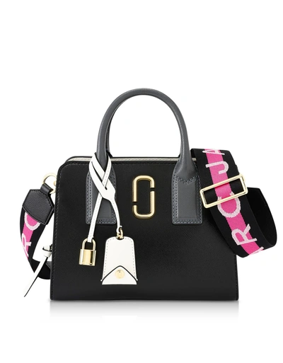 Black Logo Strap Little Big Shot Tote Bag
