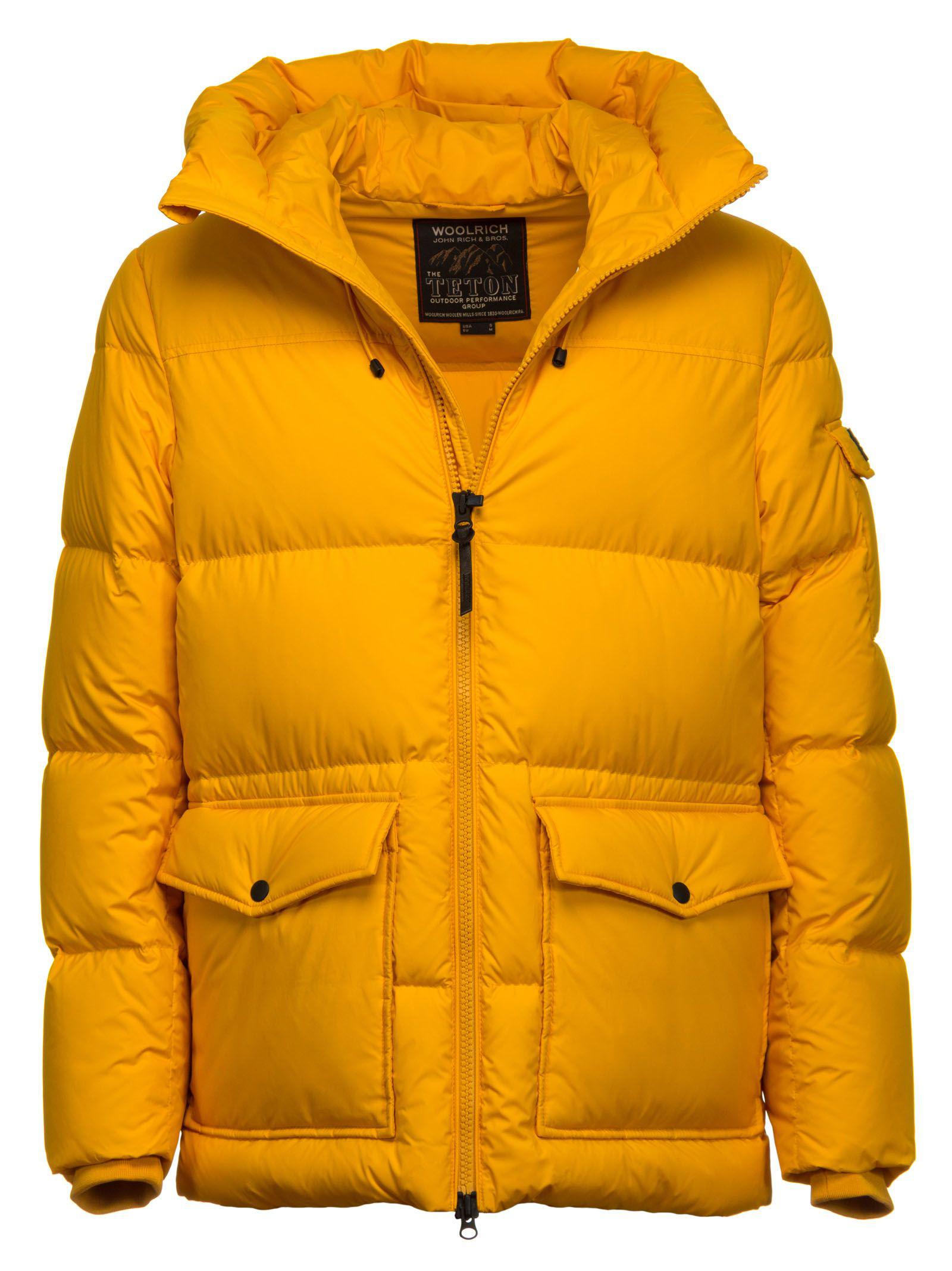 Woolrich Classic Short Padded Jacket In Yellow | ModeSens