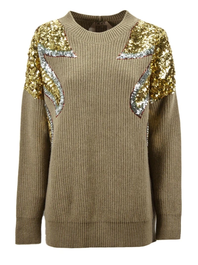 Shop N°21 Camel Ribbed Wool Sweater. In Cammello