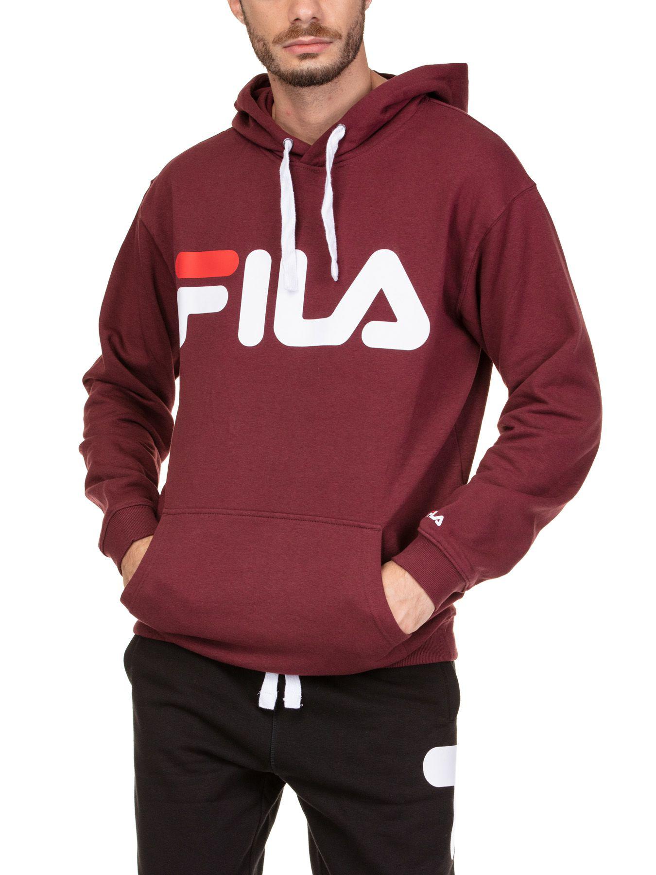 burgundy fila hoodie