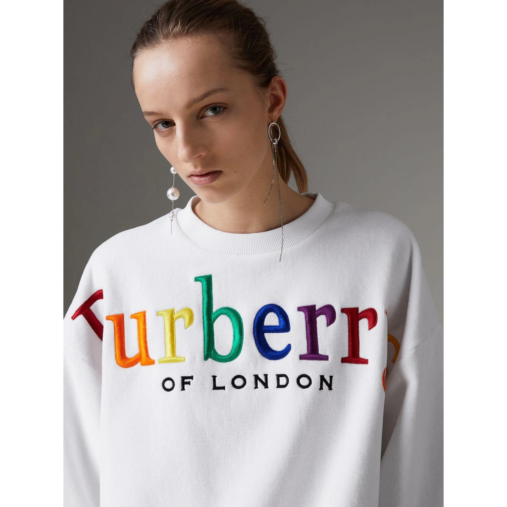 Burberry Archive Logo Towelling Sweatshirt In White ModeSens