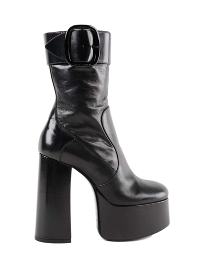 Shop Saint Laurent Billy Platform Boots In Black