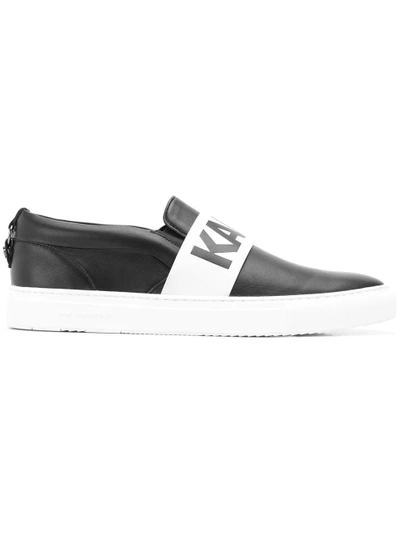 Shop Karl Lagerfeld Kupsole Karl Band Slip-on Sneakers - Black