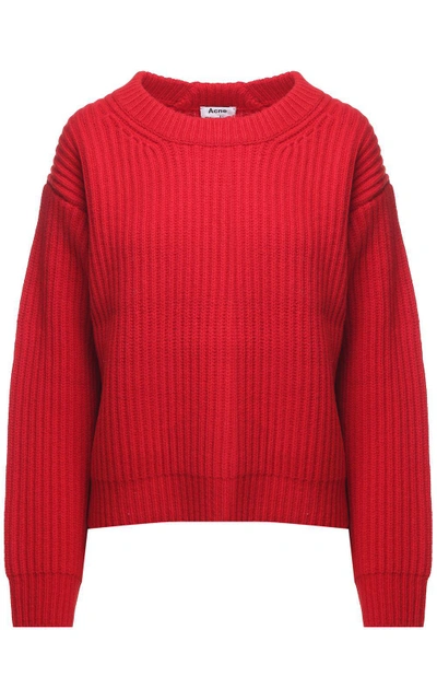 Shop Acne Studios Oversized Wool-knit Sweater In Rosso