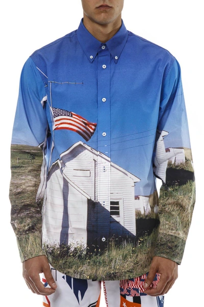 Calvin Klein Jeans Est.1978 Multicolor Cotton Shirt With Landscape Print |  ModeSens