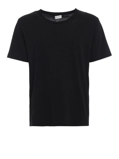 Shop Saint Laurent Classic T-shirt In Black/brilliant